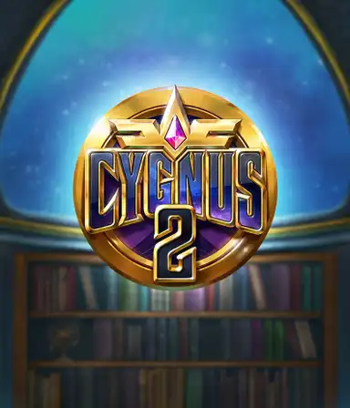 Фото игрового автомата Cygnus 2 от ELK Studios, демонстрирующее космическую галактику с звездами в фоне и символы в виде древних иероглифов на барабанах. В центре кадра расположен логотип игры Cygnus 2, окруженный ярко светящимися звездами, что создает очаровательную атмосферу космического приключения. Визуальные элементы совмещены для подчеркивания тему игры, основанной на исследовании тайн вселенной через призму древних цивилизаций, с акцентом на величественность и красоту космического пространства.