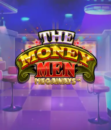 Изображение игрового автомата The Money Men Megaways от Pragmatic Play, показывающее динамичный городской пейзаж с элементами хип-хоп культуры. На переднем плане расположены символы слота: золотые украшения, крутые автомобили и изображения, исполняющие рэп жесты, создающие атмосферу настоящего хип-хоп приключения. Название слота The Money Men Megaways находится в верхней части изображения, акцентируя тематику и стиль слота.